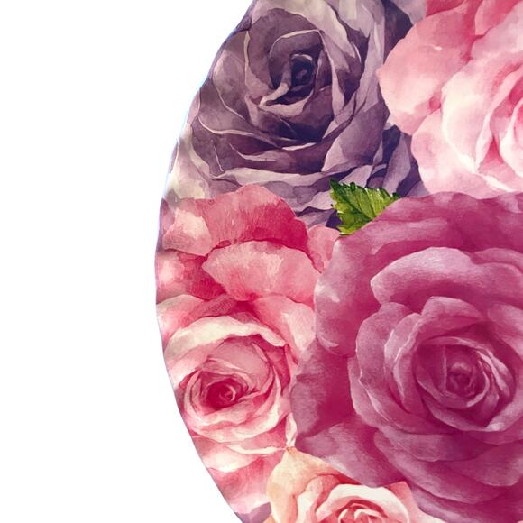 Jolie Fleur Floral Roses Melamine Dinner Plates 11in Set of 4 Spring New - Picture 10 of 16